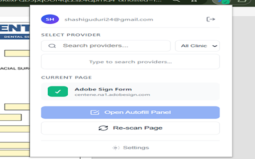 TodaysDental Credentialing Autofill :: Intelligent portal autofill for dental provider credentialing. Fill forms and upload docs across insurance portals with one click.