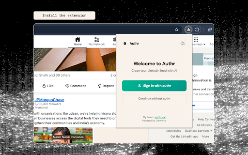 Authr Extension :: Clean your LinkedIn feed to see only the content you want to see.