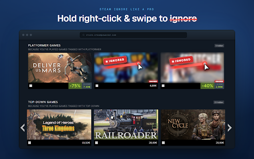 Steam Ignore Like A Pro — Fast & Auto Ignore :: Helper tool for ignoring games in the Steam Store.