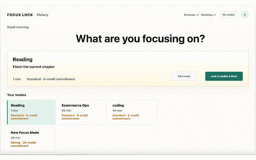 Focus Lock :: A focus tool that blocks distracting websites during timed work sessions and records distraction attempts.