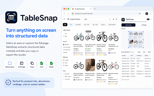 TableSnap :: Turn on-screen content into structured, exportable table data.