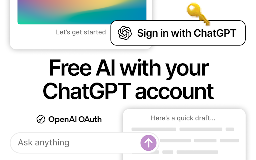 Sign in with ChatGPT :: Securely sign in with ChatGPT on apps powered by OpenAI OAuth.