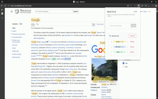 Multi Find - Multi-Keyword Search Extension :: Powerful multi-keyword search extension with color highlighting. Perfect for research, development, and productivity.