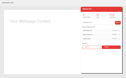 BlockURL - Ad & Popup Blocker :: Block unwanted popup windows and redirect ads. Blacklist domains that keep opening new windows.