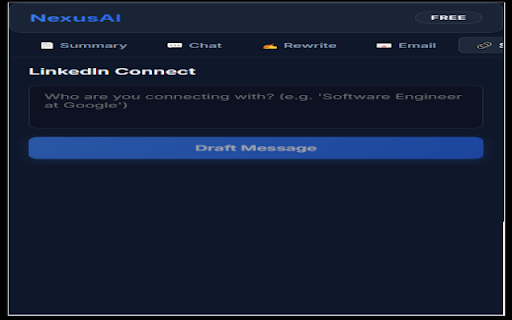 NexusAI Professional :: Professional AI Assistant for web summaries, emails, and networking.