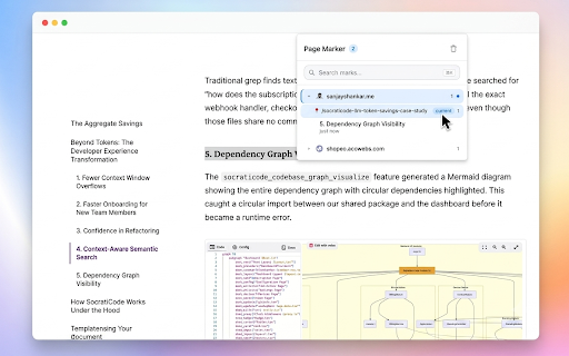 Page Marker :: Save scroll positions on pages and jump back to them instantly.