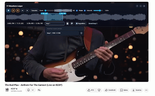 YouTube Waveform Looper :: Compact waveform looping and practice controls for YouTube watch pages.