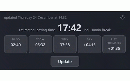 Work Time Companion for ATOSS :: Forecast your leaving time based on ATOSS records. Not affiliated with or endorsed by ATOSS Software SE.