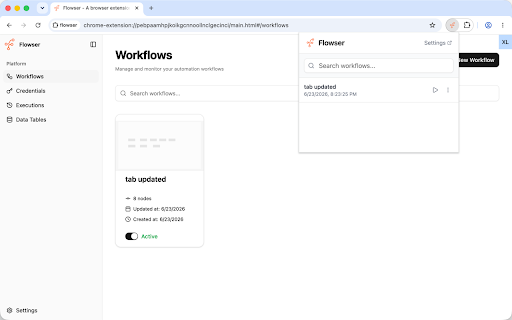 flowser :: Flowser - A browser extension for automating web workflows with AI