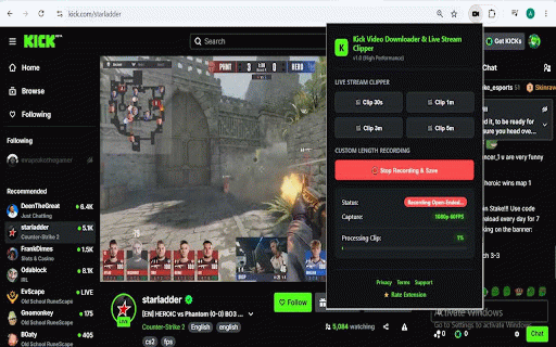Kick Video Downloader & Live Stream Clipper :: High-performance video downloader and live stream clipper for Kick.com.