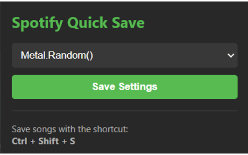Spotify Quick Save :: Add current Spotify song to a playlist with a custom hotkey