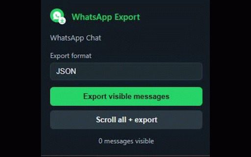 Chat Exporter for WhatsApp Web :: Export chats from WhatsApp Web to JSON, text, or HTML. Independent and not affiliated with WhatsApp or Meta.