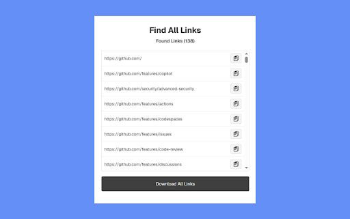 Find All Links :: This extension quickly extracts and displays all links from any webpage