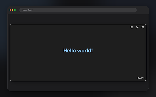 New Tab :: Minimal new tab with day tracker, shortcuts pinned.