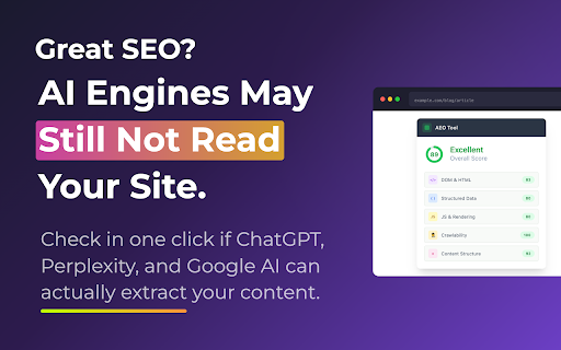 AEO Tool :: Analyze AI searchability with AEO Tool — check answer engine optimization compliance and content optimization for AI.
