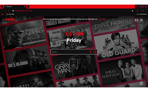 Netflix Theme Extension - Cinematic Scarlet :: A sleek browser theme inspired by Netflix's iconic style, featuring bold red accents and a cinematic design.