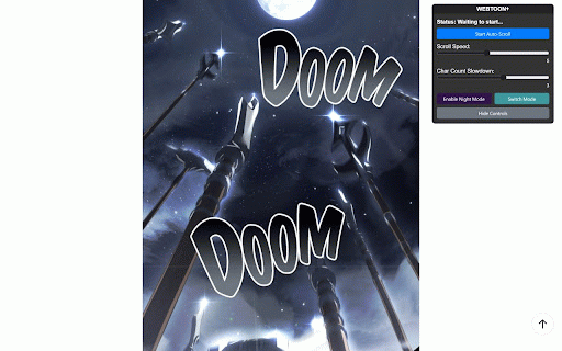 WebComic :: Adds QOL features for webcomic reading. Including auto and manual scroll features, arrow key support, and a night reading mode.