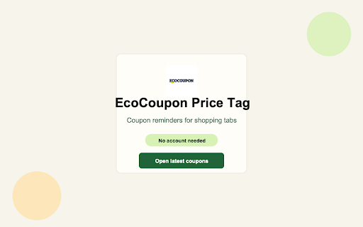 EcoCoupon Price Tag :: Find available coupons and promo codes for popular shopping sites on EcoCoupon.io.