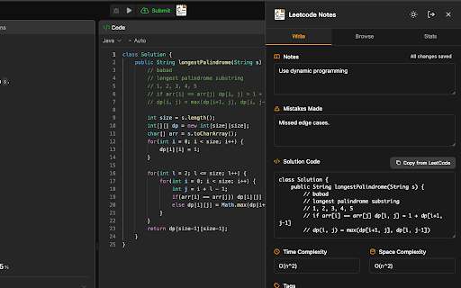 Leetcode Notes :: Take comprehensive notes for LeetCode problems with auto-save, themes, and cross-session sync.