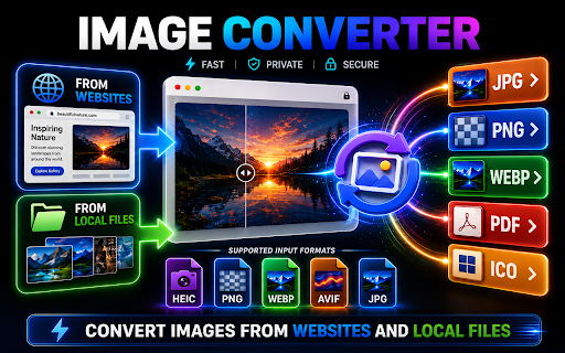 Picture Converter :: Save one selected website image as JPG or PNG, convert local WebP and HEIC files, and combine up to 30 images into one PDF