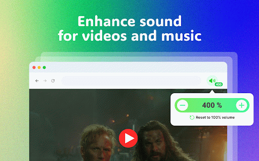 Sound Booster — Increase sound :: The extension boosts tab volume up to 600% for powerful, clear sound.