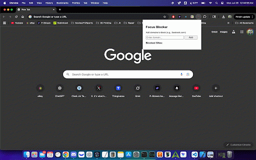 Focus Blocker :: Block distracting websites to boost productivity while browsing.