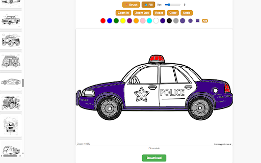 Coloring Online - Free Coloring Pictures Online :: Enjoy more than 130 coloring pictures online - animals, cars, dinosaurs, airplanes and more.
