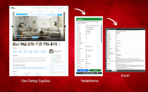 Kırmızı Tuş :: Emlak ilanlarınızı excel olarak yedeklemenize ve diğer portallara aktarmanızı sağlar