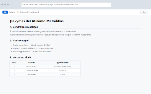 MD Viewer :: Renders .md files from file:// URLs as rich HTML. Right-click → View Raw Markdown.