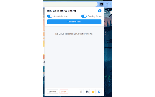 URL Collector and sharer :: Collect & share links instantly. Auto-capture URLs, export to JSON/CSV/TXT, bulk open tabs. For research & productivity.
