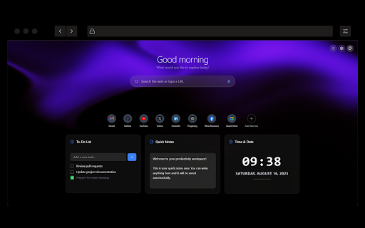 Cimple - Aesthetic Browser Theme Extension :: A beautiful productivity-focused theme extension with cinematic animated backgrounds and widgets to make your new tab aesthetic