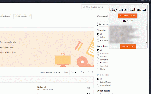 Auto Etsy Order Email Extractor :: Easily Auto Extract Etsy Emails.