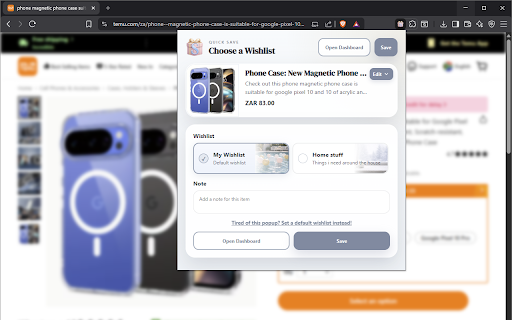 Spoyla: Wishlist & Gifts :: Add products to Spoyla in the background while you keep browsing.