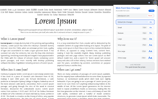 Web Font Size Changer :: 7 accessible font sizes that remember your preference for each website