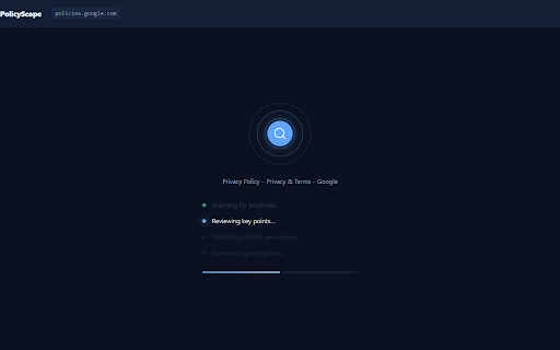 PolicyScope :: Analyze any privacy policy or terms of service in seconds using AI. Highlight any clause to instantly understand what it means.