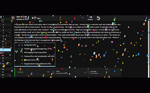 UWorld Celebration :: Adds celebration effects to UWorld correct answers and test scores!