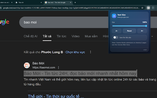 Text Size Adjuster :: Adjust text size on the current website. Saves per-site preference.