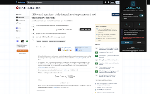 LaTeX From Web :: Copy LaTeX formulas from web page with a hover and click.