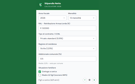 Calcolo Stipendio Netto :: Calcola il tuo stipendio netto dalla RAL in pochi secondi. Aggiornato al 2026 con IRPEF, INPS, detrazioni e addizionali regionali.