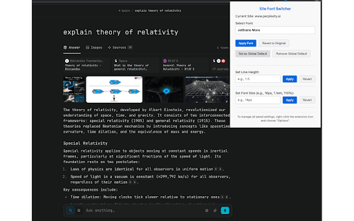 Site Font Switcher :: Change website fonts using your system's installed fonts.