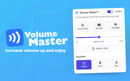 Volume Master :: Boost volume of any tab Up to 600% and control it with a simple slider