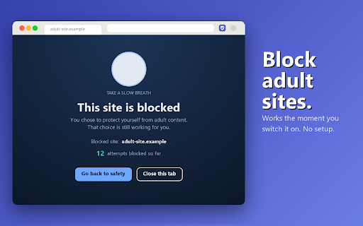 Porn Blocker - Block Adult Sites & Safe Search :: A private porn blocker that blocks adult sites, forces safe search, and filters extra pages you add by keyword on Chrome.