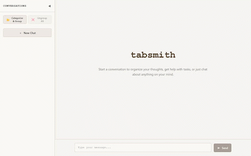 tabsmith :: AI-powered tab organization and management using Chrome's built-in AI APIs