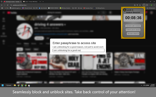 Lock In :: Helps you focus by blocking distracting sites during work sessions