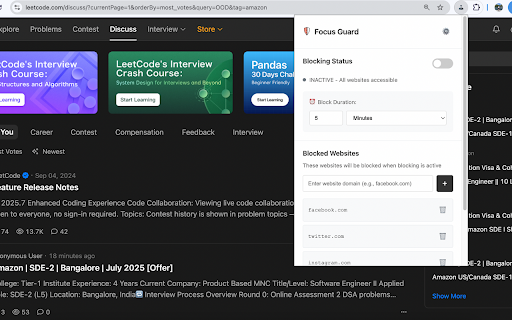 Focus Guard - Website Blocker & Productivity Timer :: Block distracting websites and boost productivity with timed focus sessions and strict mode protection