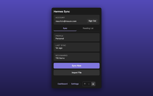 Hermes Sync :: Sync bookmarks between browsers.