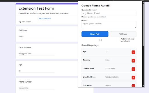 Google Forms Autofill :: Autofill Google Forms using your saved answers