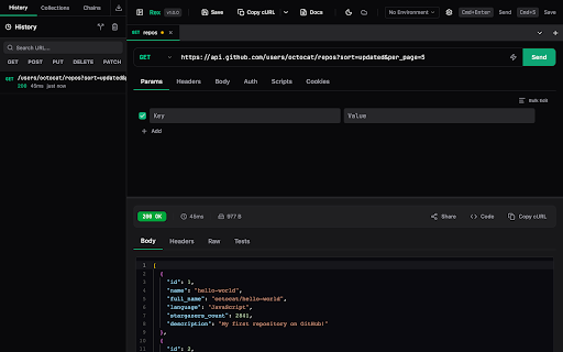 Rex — API Client :: A fast, keyboard-driven REST API client for developers. Test APIs without leaving your browser.