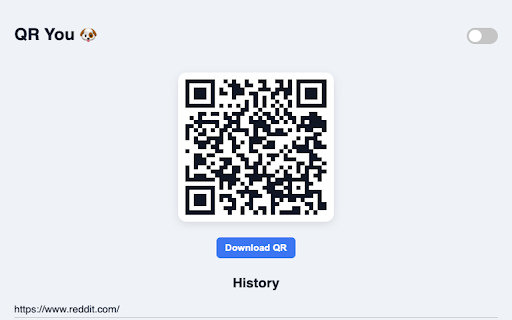 QR You - QR code generator :: Generate QR code based on current tab url, download & keep history.