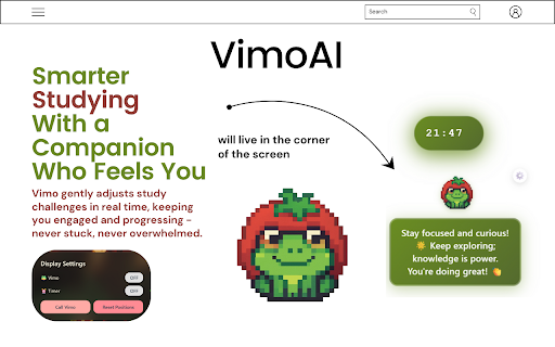 VimoAI – Your Anti-Procrastination Buddy :: A Pomodoro timer with a virtual pet companion that motivates you to stay focused.